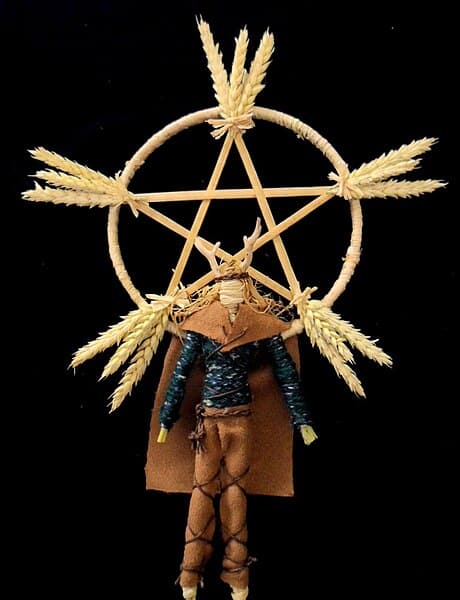A modern Lughnasadh corn dolly representing the god Lugh
