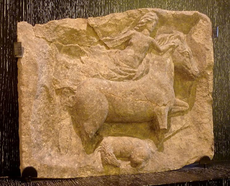 Epona, Gallo-roman statue, from Allerey, Dijon archeological museum, France