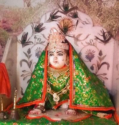 Image depicting baby Radha. Picture is clicked at Shri Laadli Lal temple, Rawal (Birthplace of Radha).