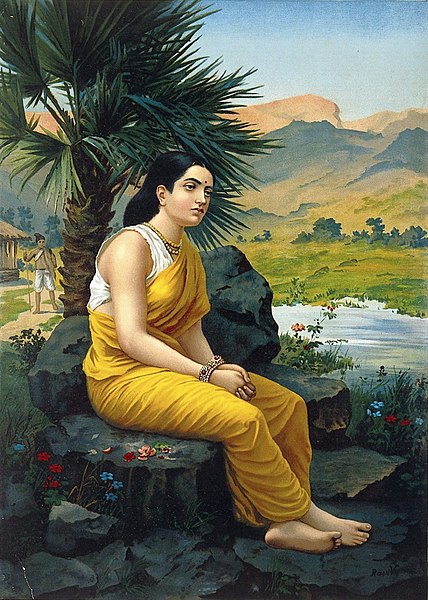 Lithograph of Sita in exile