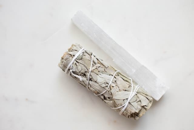 Selenite to cleanse crystals used for feminine energy.
