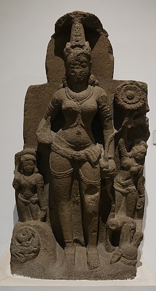 Ganga stone statue, 8th century AD, Ellora. Currently at National Museum, New Delhi, India.