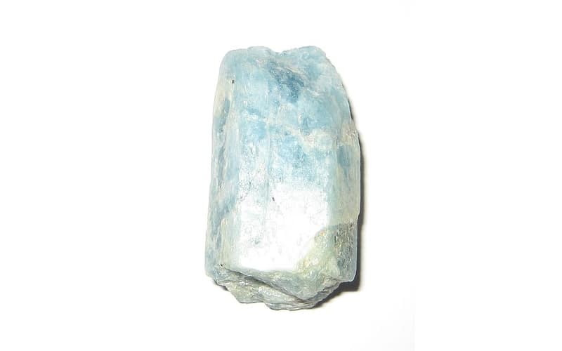 Aquamarine crystal with white background